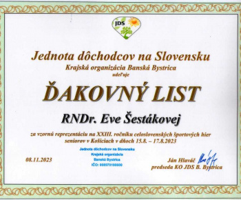 8.11.2023 Mesiac úcty k starším v KO JDS.