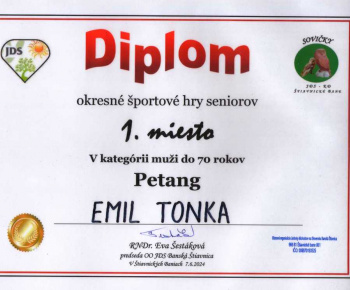 7.6.2024 Okresné športové hry seniorov - výsledky.