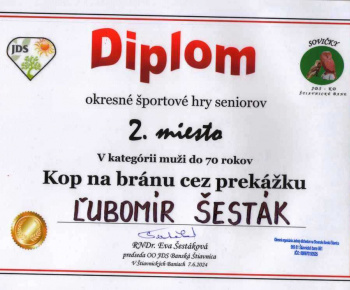 7.6.2024 Okresné športové hry seniorov - výsledky.