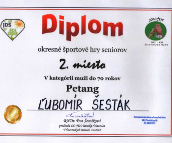 7.6.2024 Okresné športové hry seniorov - výsledky.