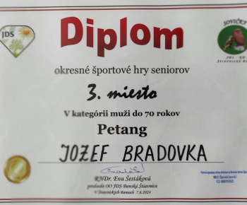 7.6.2024 Okresné športové hry seniorov - výsledky.