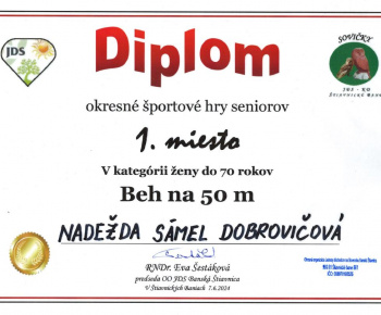 7.6.2024 Okresné športové hry seniorov - výsledky.