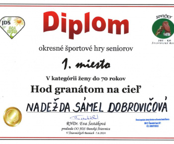 7.6.2024 Okresné športové hry seniorov - výsledky.