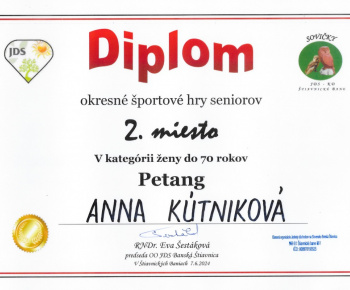 7.6.2024 Okresné športové hry seniorov - výsledky.