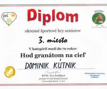7.6.2024 Okresné športové hry seniorov - výsledky.