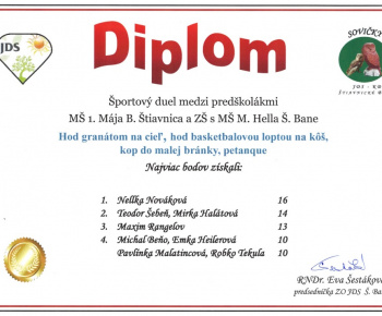 17.6.2024 Športový duel predškolákov.