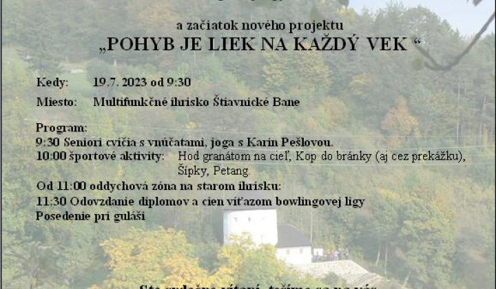 POHYB JE LIEK NA KAŽDÝ VEK. ODOVZDÁVANIE CIEN  Bowlingovej ligy seniorov .